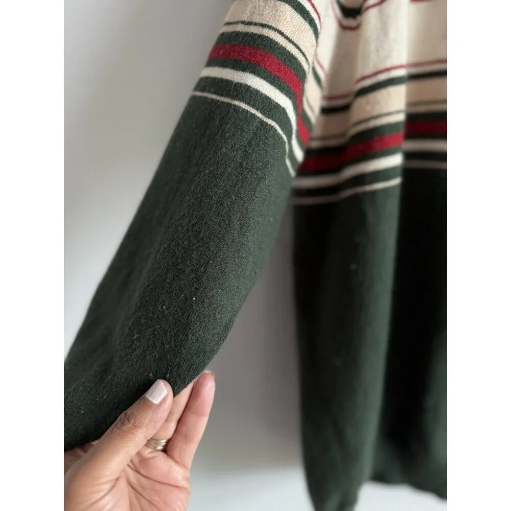 Savage X Fenty Lit Leisure Knit Green Shade Striped Sweater Size 2X Unisex‎